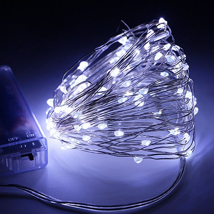 2 m LED-Girlande, Kupferdraht-Lichterkette mit Lichterkette für Outdoor-Girlanden-Party-Lichter und Neujahrs-Weihnachtsdekoration