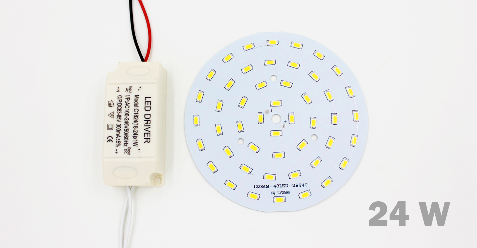 3W 5W 7W 9W 12W 15W 18W 24W SMD5730 Leuchtdiodenchip + Kunststoffgehäuse LED-Treiber-Netzteil für LED-Deckenleuchte