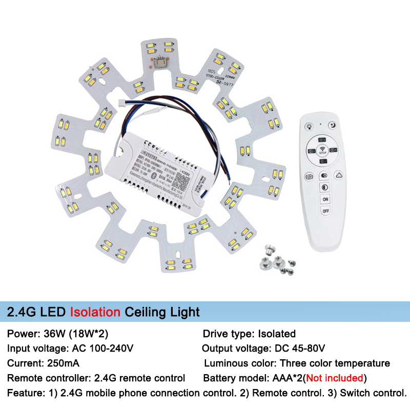 Surface de Source lumineuse de remplacement intelligente 2.4G pour plafond de lustre télécommandé led vers le bas contrôleur de plafonnier