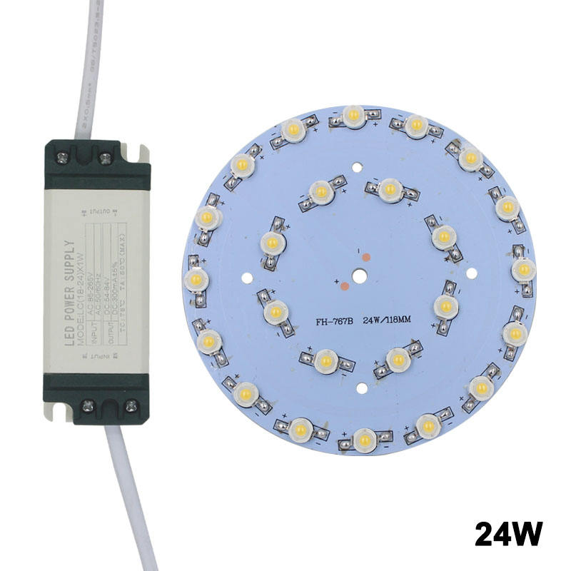 Conductor plástico de la fuente de alimentación de la cáscara del panel LED del tablero del microprocesador del poder más elevado de la estrella de la luz del punto del bulbo de 24W LED