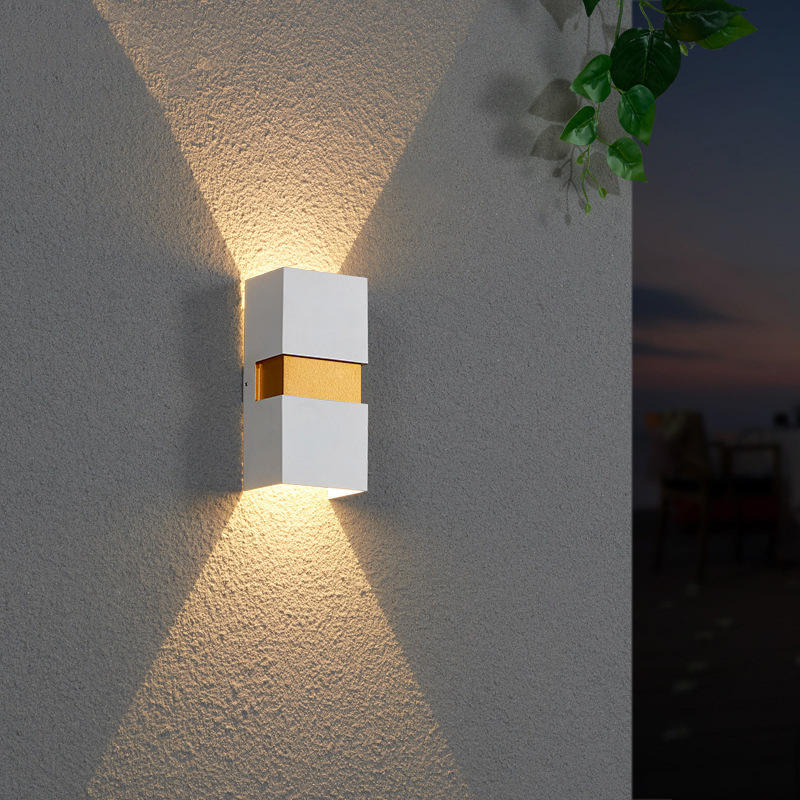Hochwertige Garten-IP65-wasserdichte Aluminium-Rechteck-LED-Außenwandleuchte zur Wandmontage