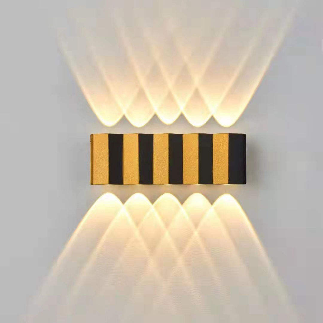 4W 6W 8W 10W LED-Wandleuchte, rechteckig, goldfarben, schwarz, nach oben und unten leuchtende Körperlampe, Beleuchtungsstil, moderne Wandleuchte