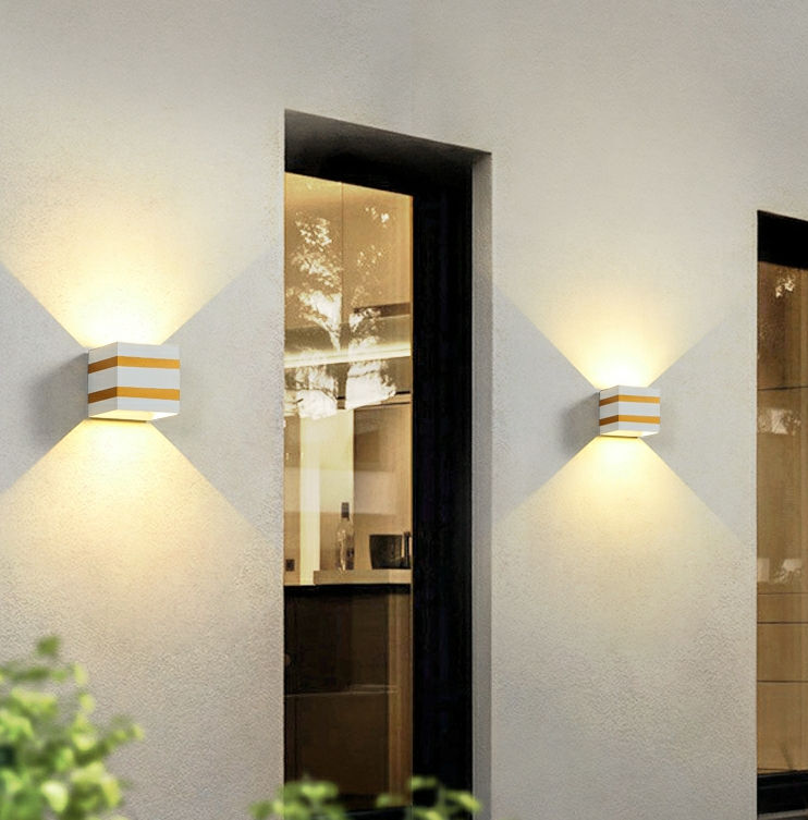 Lámparas de exterior 10W Led Luz de pared Ip65 Negro Decorativo Porche Jardín Hogar Bombillas impermeables Aluminio moderno para hornear