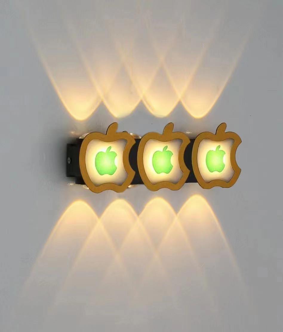 Neue Stil Gold Apple Persönlichkeit Wand Lampe Einfache Led Wohnzimmer Hintergrund Runde Wand Lampe Hotel Halle Korridor Beleuchtung