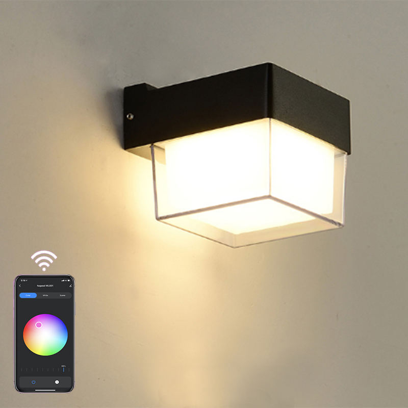 2023 Tuya APP Controle LED Intelligente Wand Lampe IP65 Wasserdichte Bunte Modische Dekorative Wand Lampe