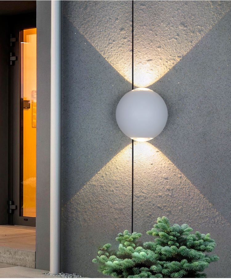 6W Wasserdichtes Licht 2023 NEUE Kugelleuchten Outdoor-LED-Wandleuchten Runde wasserdichte Wandleuchte Up And Down Wandleuchte