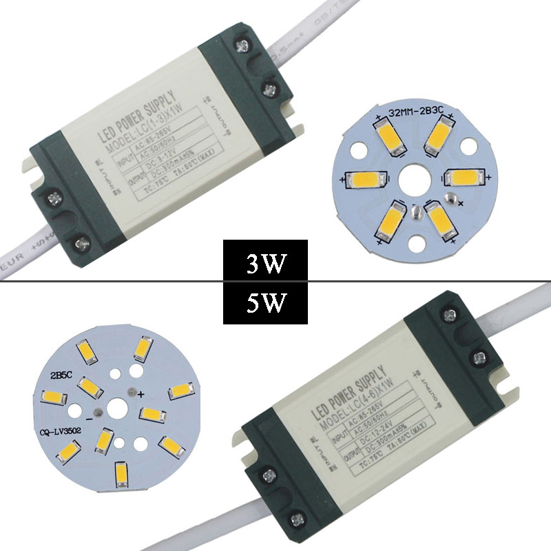 7W SMD5730 Leuchtdiodenchip + Kunststoffgehäuse LED-Treiber-Netzteil für LED-Deckenleuchte