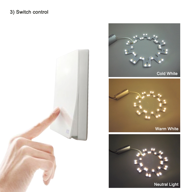 Lustre de plafond intelligent 2.4G LED 5730 Surface de source lumineuse de remplacement de puce SMD avec télécommande pour la cuisine du salon