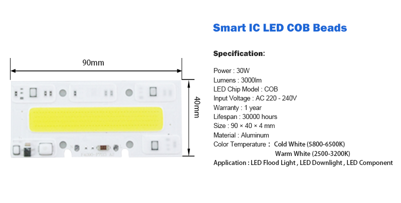 LED COB Licht Chip 30W 50W 70W 100W 150W LED Birne Chip 220V Eingang Smart IC LED Treiber für DIY LED Flutlicht