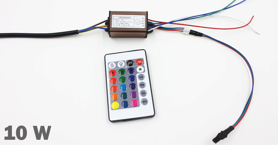 Controlador LED de 10-100W, fuente de alimentación de AC85-265V DC25-38V, transformadores Led impermeables IP66 + mando a distancia RGB para luz Led DIY
