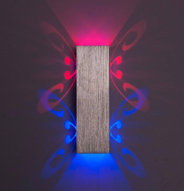 2023 neue Ankunft 6W Doppel Schmetterling Aluminium Led Wandleuchte für Innenwand Lichter Schönheit Zimmer Blume Hintergrund Nacht licht