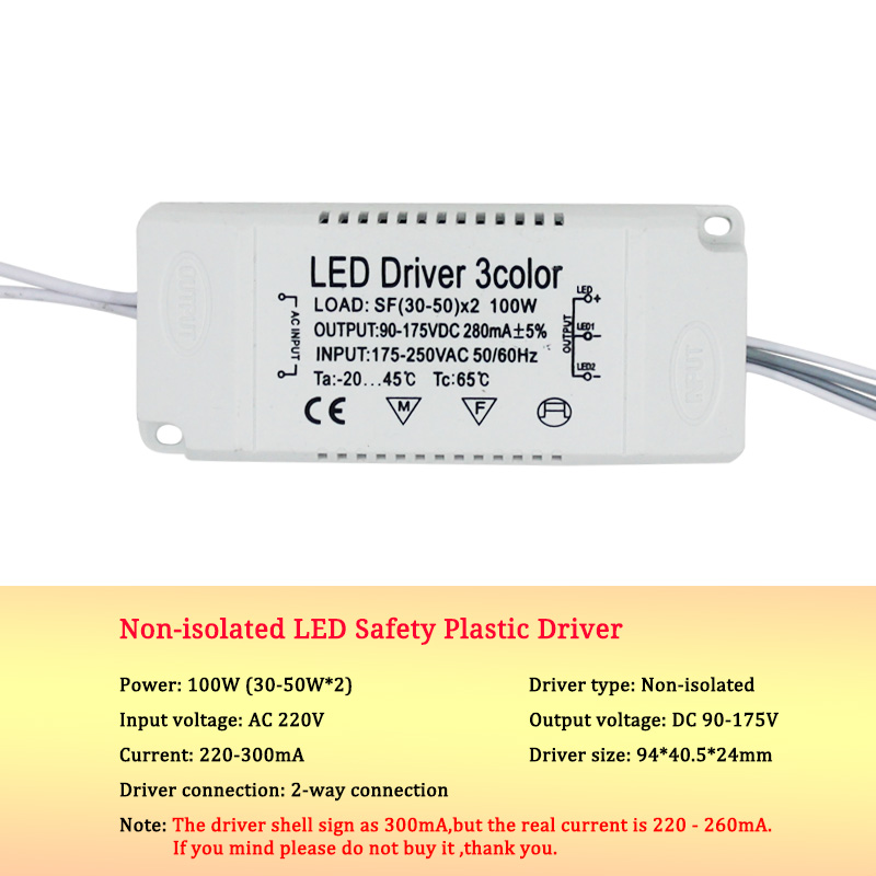 8–120 W LED-Treiber-Netzteil für AC220 V, nicht isolierender Transformator, Deckenleuchte, Ersatz-Glühbirnen-Chip