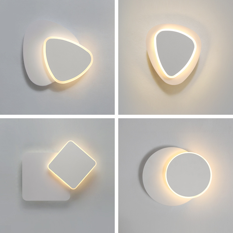 Quadratische LED-Wandleuchte für Schlafzimmer, Wohnzimmer, weiß, schwarz, Wandleuchte, 360 Grad drehbar, Metall, 18 W/24 W