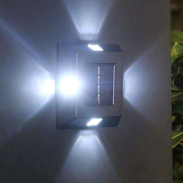 Lampe solaire à 4 LED IP65 étanche applique murale de cour pour jardin et décoration de villa 4 LED lampe solaire IP65 étanche applique murale de cour pour jardin et décoration de villa