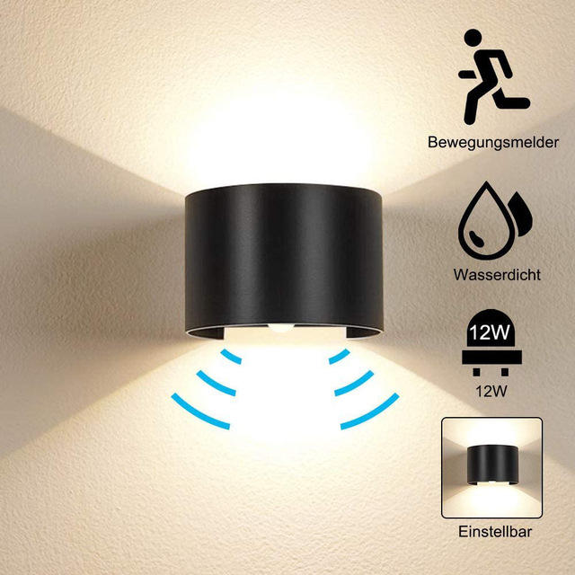 Bewegungssensor 12W LED-Wandleuchte