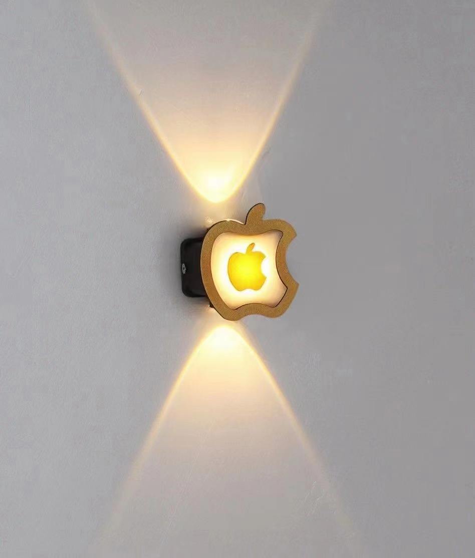 Neue Stil Gold Apple Persönlichkeit Wand Lampe Einfache Led Wohnzimmer Hintergrund Runde Wand Lampe Hotel Halle Korridor Beleuchtung