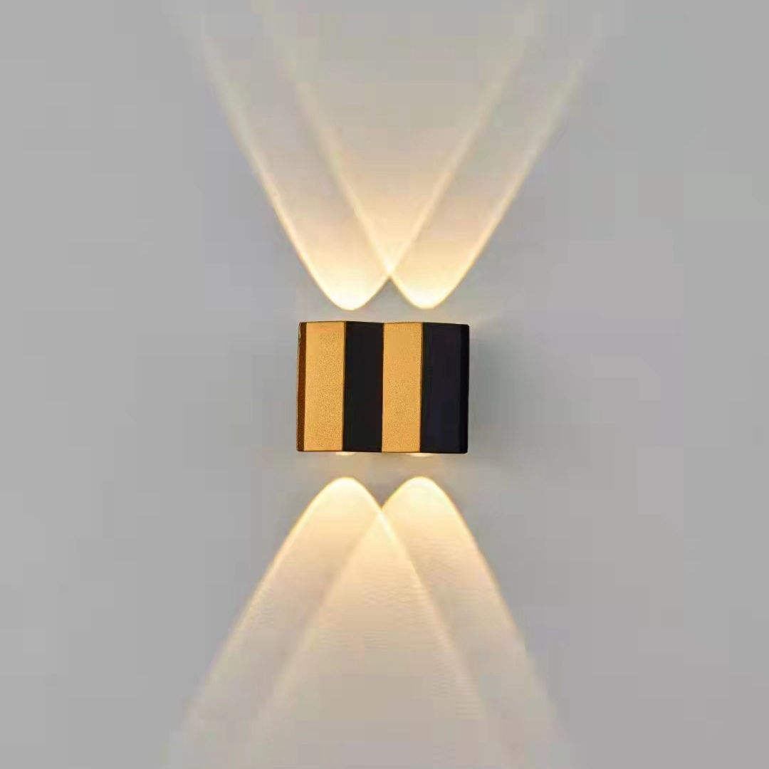 4W 6W 8W 10W LED-Wandleuchte, rechteckig, goldfarben, schwarz, nach oben und unten leuchtende Körperlampe, Beleuchtungsstil, moderne Wandleuchte