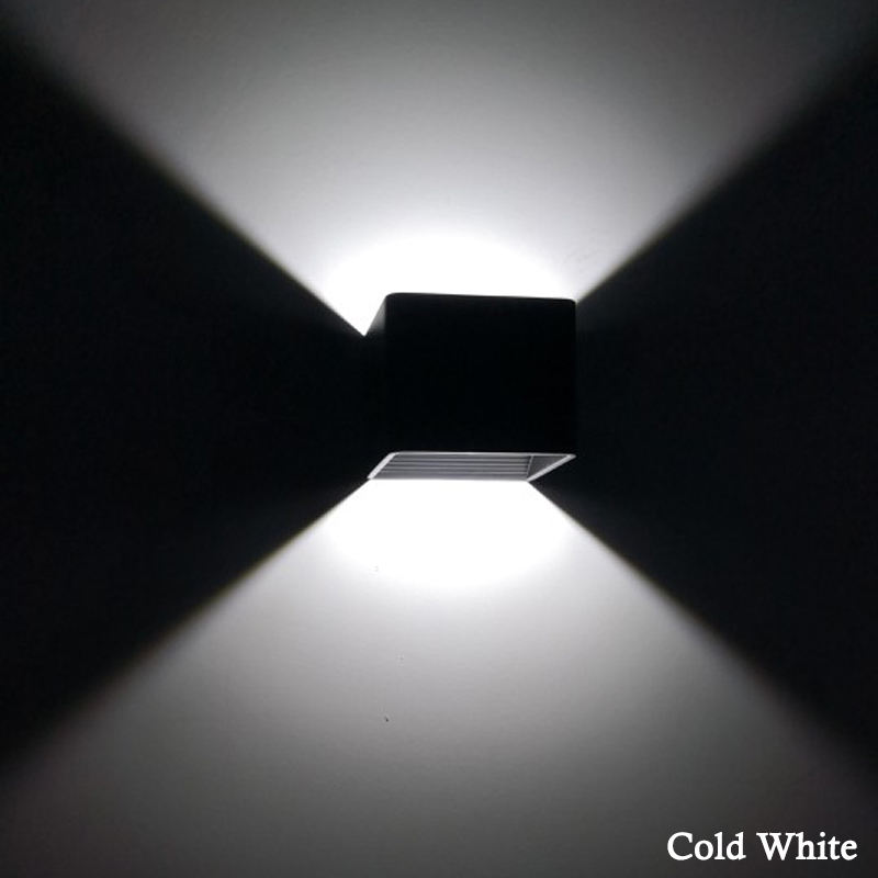 Schwarze keramische 3W-Würfel-LED-Wandleuchte nach oben und unten für Innendekoration mit Fabrikpreis-Wandleuchte, moderne Beleuchtung