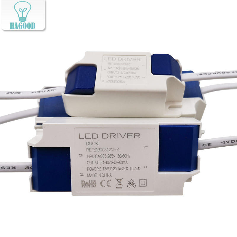 Controlador con carcasa de plástico led actual precio al por mayor controlador led fuente de alimentación DC 12v controlador led 300mA convertidor 220 12 adaptador