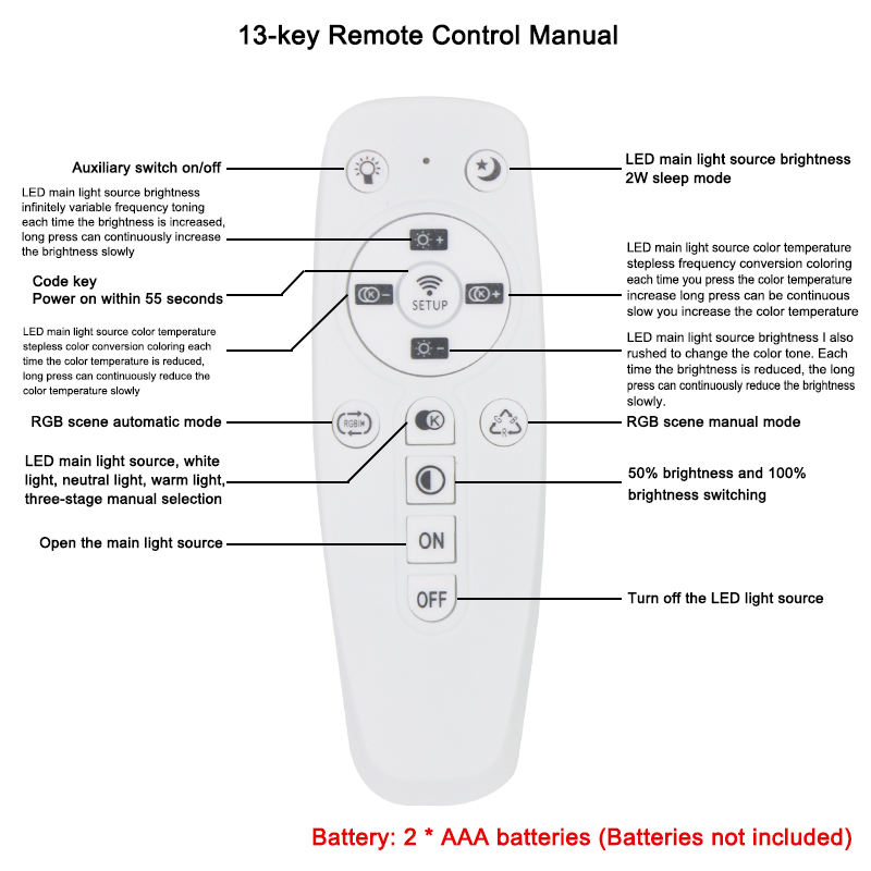 5730 SMD LED iluminación de techo 2.4G WIFI control de conexión de teléfono móvil control remoto para sala de estar cocina luz de techo