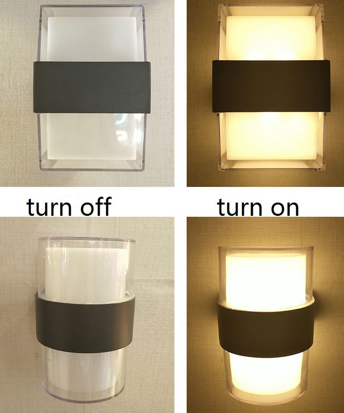 Nueva lámpara de pared Led impermeable acrílica redonda de 6 W para decoración de jardín y exteriores, candelabro de iluminación para puerta delantera