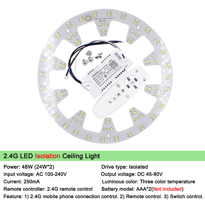 Surface de Source lumineuse de remplacement intelligente 2.4G pour plafond de lustre télécommandé led vers le bas contrôleur de plafonnier