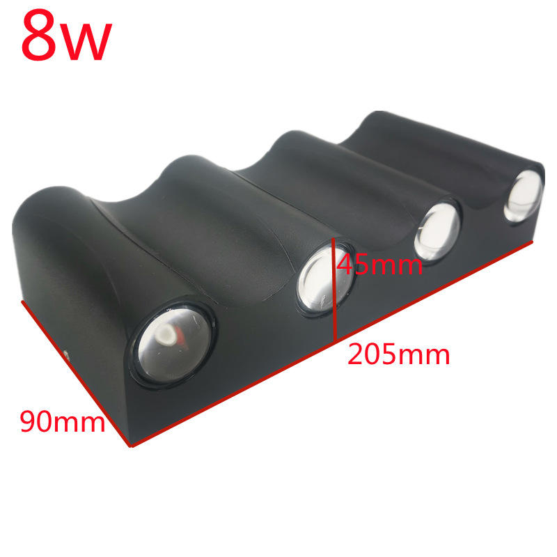LED-Wandleuchte aus Aluminium für den Außenbereich, IP65, wasserdicht, nach oben und unten, Wandleuchte für Zuhause, Treppe, Schlafzimmer, Nachttisch, Korridor, 4/6/8 W, 2 Jahre Garantie