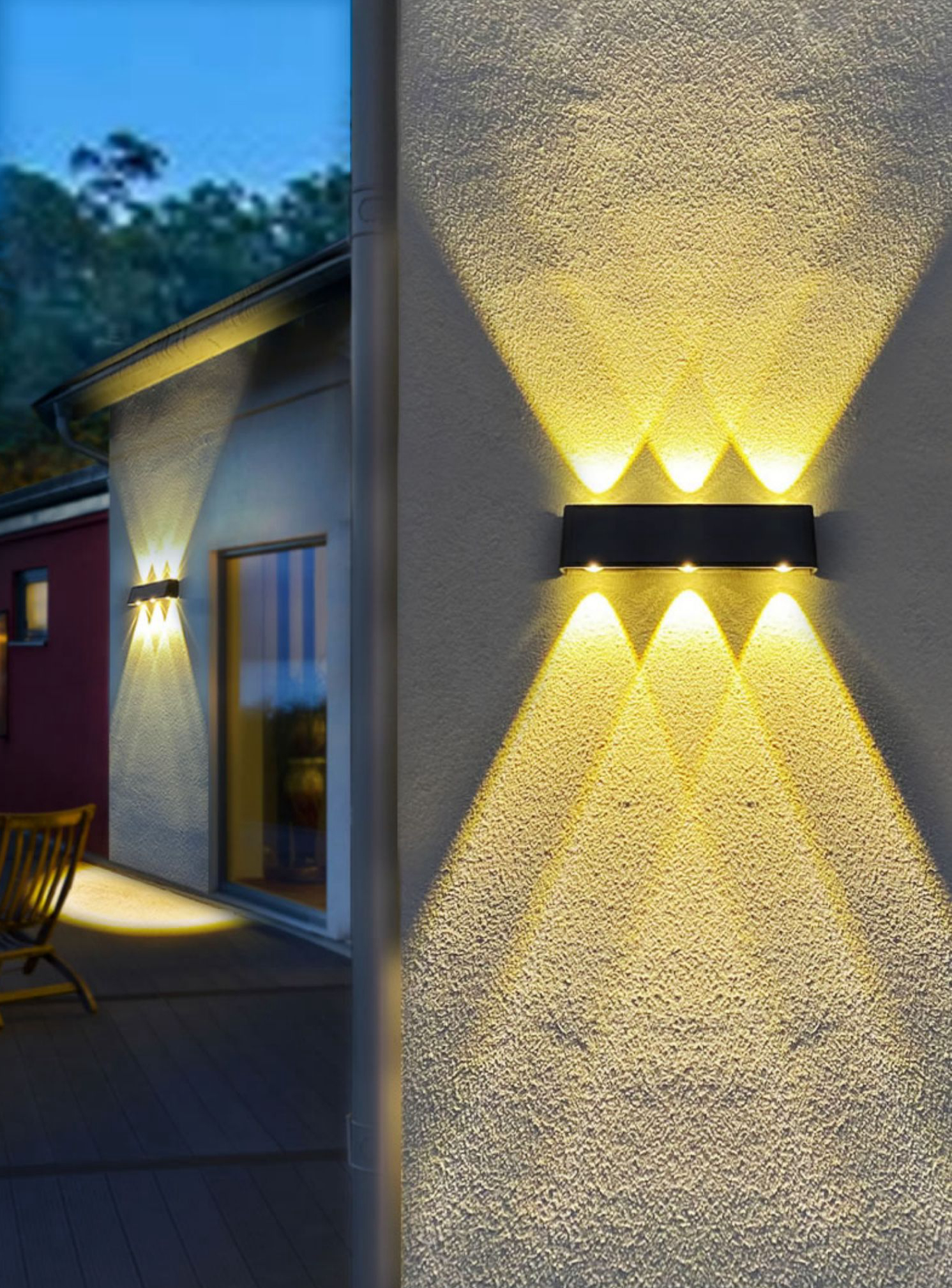 Neue wasserdichte Solarleuchte für den Außenbereich, Hausgarten, Villa, Außenwandstrahler, superhelle Wandleuchte, dekoratives Licht, Wandwaschgang