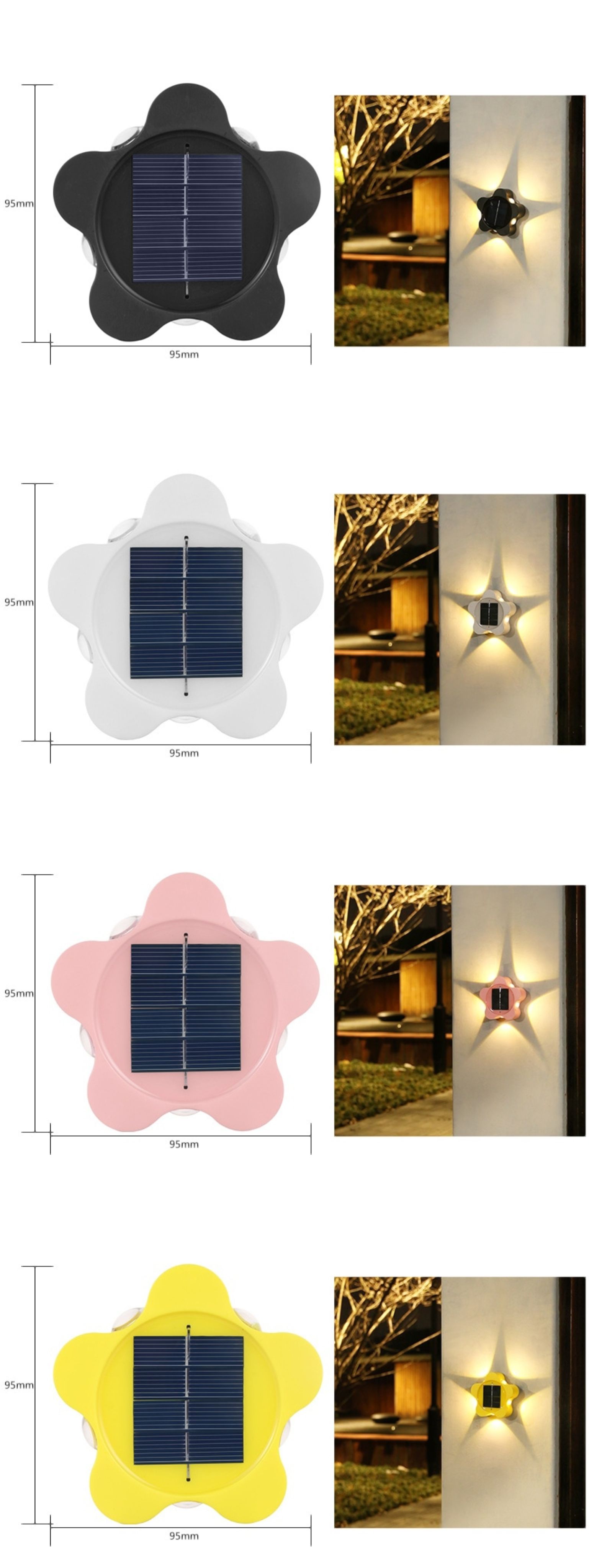 Forma de flor de lámpara solar
