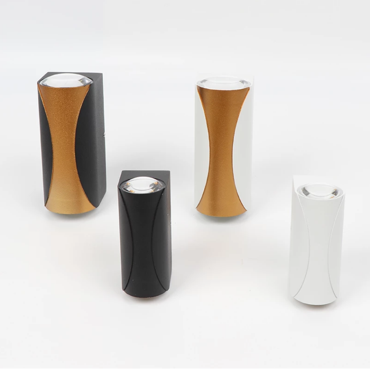 LED-Wandleuchte, wasserdicht, IP65, Aluminium, Garten-Wandleuchte, Gold, Schwarz, weißes Licht, Innen- und Außenwandleuchte