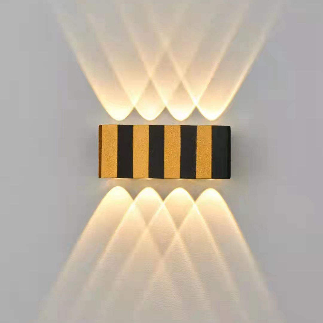 4W 6W 8W 10W LED-Wandleuchte, rechteckig, goldfarben, schwarz, nach oben und unten leuchtende Körperlampe, Beleuchtungsstil, moderne Wandleuchte