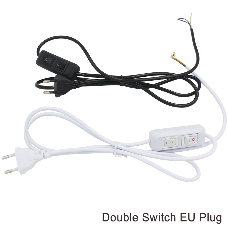 Cavo di linea 303/304/317/301 Cavo di alimentazione dimmer/Interruttore a doppio pulsante Spina europea Cavo per lampadina a LED/Luce da tavolo Luminary USA