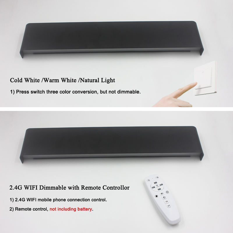 Heißer Verkauf Ed Aluminium Wand Lampe 2,4g Smart App Fernbedienung Streifen Oben Und Unten Wand Lampe Wohnzimmer TV hause Lampe Spiegel Vorne L
