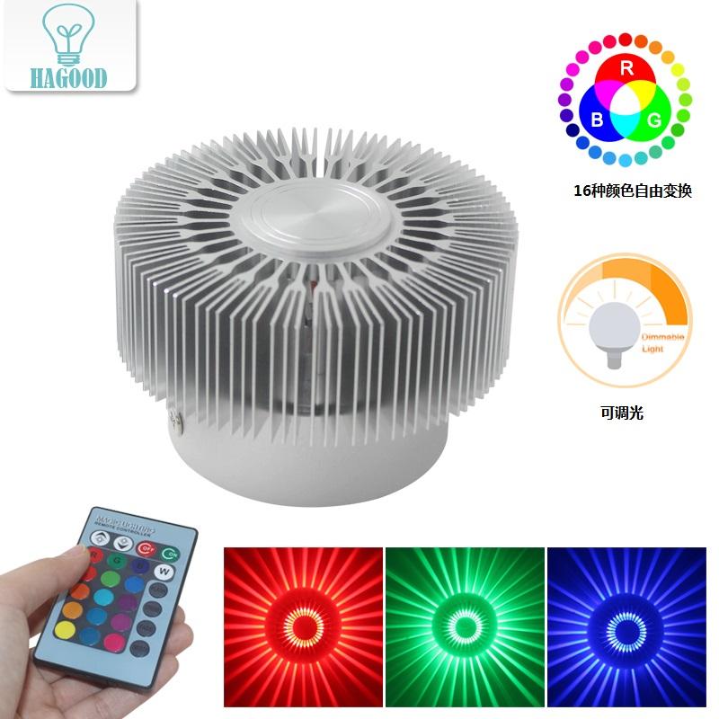 RGB-Wandleuchte, rund, Sonnenblume