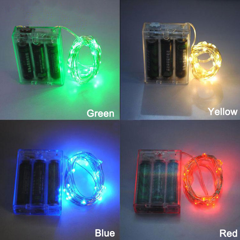 2 m LED-Girlande, Kupferdraht-Lichterkette mit Lichterkette für Outdoor-Girlanden-Party-Lichter und Neujahrs-Weihnachtsdekoration