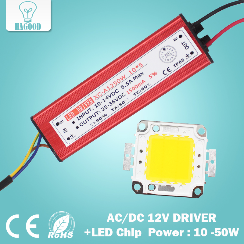 10 W, 20 W, 30 W, 50 W Hochleistungs-LED-Flutlicht, COB-Chip + AC/DC 12 V Eingang, LED-Flutlicht-Stromversorgung, LED-Treiber