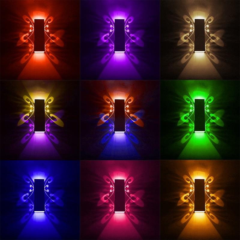 6W moderne LED-Wandleuchte nach oben und unten Beleuchtung Würfel Wandleuchte Lampe Halterung Innen Schmetterling Beleuchtung Dekoration
