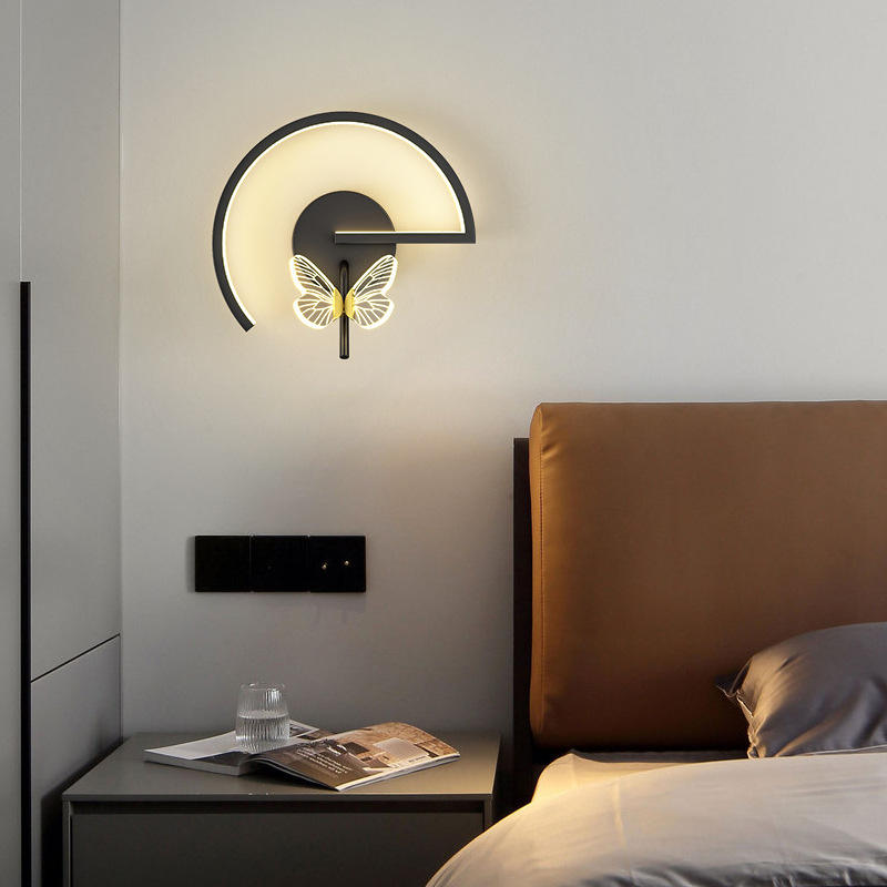Schmetterling Wand Lampe Luxus Schlafzimmer Nacht Moderne Minimalistischen Wohnzimmer Hintergrund Nordic Kreative Gang Korridor TV Innen