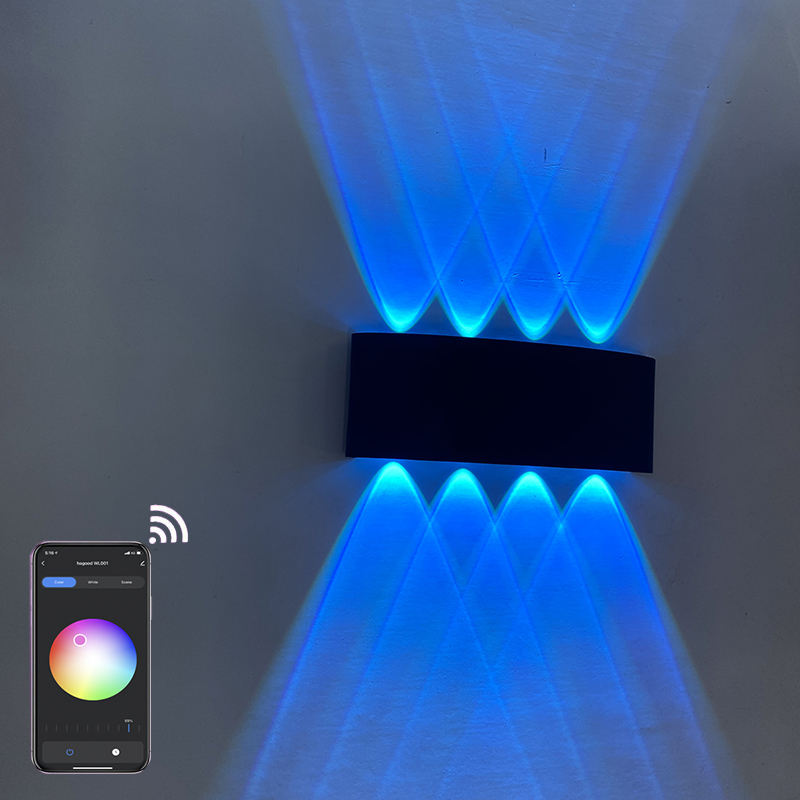 2023 Tuya APP Smart home WiFi APP controlada 85-265V RGBW IP65 aluminio impermeable led lámpara de jardín led inteligente al aire libre arriba y abajo