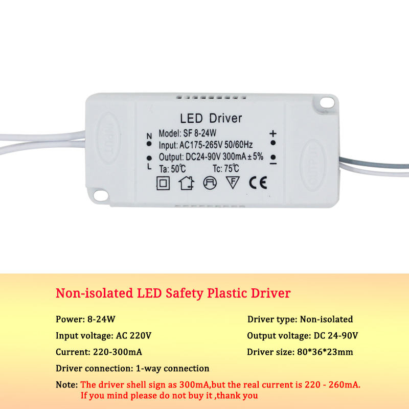 8–120 W LED-Treiber-Netzteil für AC220 V, nicht isolierender Transformator, Deckenleuchte, Ersatz-Glühbirnen-Chip