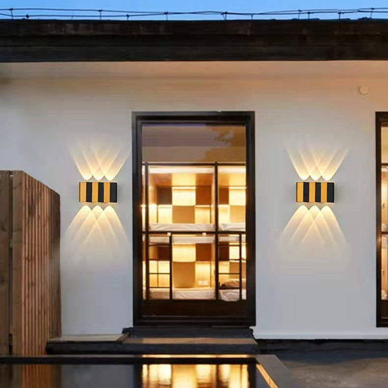 4W 6W 8W 10W LED-Wandleuchte, rechteckig, goldfarben, schwarz, nach oben und unten leuchtende Körperlampe, Beleuchtungsstil, moderne Wandleuchte