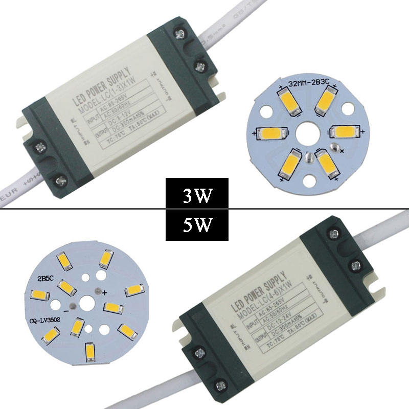 7W SMD5730 Leuchtdiodenchip + Kunststoffgehäuse LED-Treiber-Netzteil für LED-Deckenleuchte