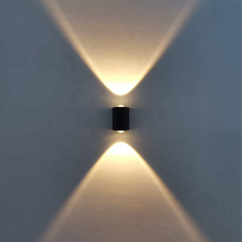 Moderne wasserdichte 2-W-LED-Wandleuchte für den Außenbereich, IP65, Aluminium, nach oben und unten gerichtete Wandleuchte, Garten-Veranda-Wandleuchte, Dekorationsleuchte, 110 V, 220 V
