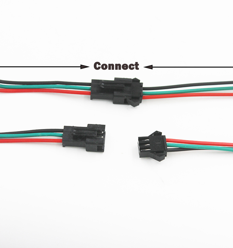 JST SM 3 Pins/Kopf Stecker auf Buchse Stecker/Draht-Schnellverbinder für WS2812B RGB-LED-Streifen
