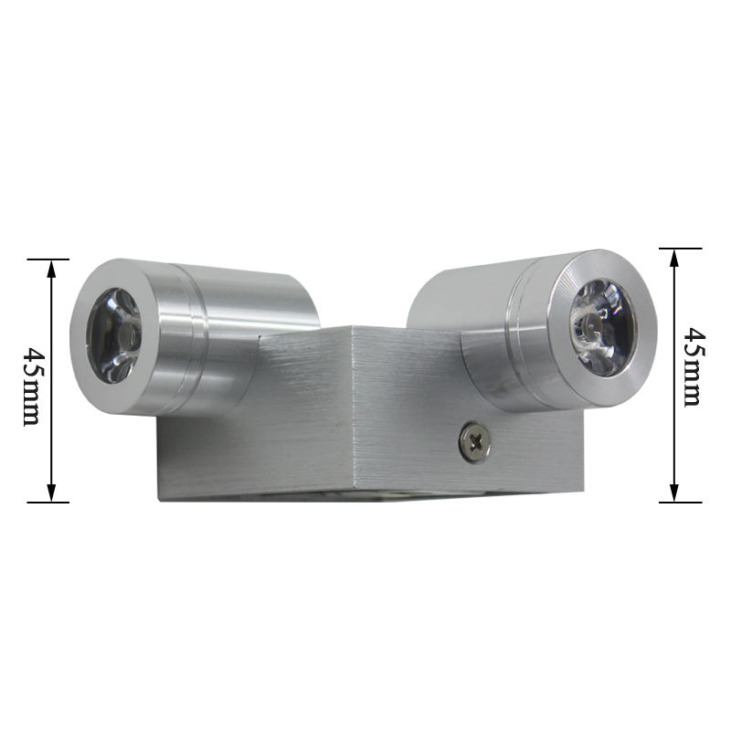 2W Wandleuchte rechts und unten, Wandmontage, Aluminium, bunte LED-Leuchte, für den Innenbereich, dekoriert für Schlafzimmer, Wohnzimmer, Tanz