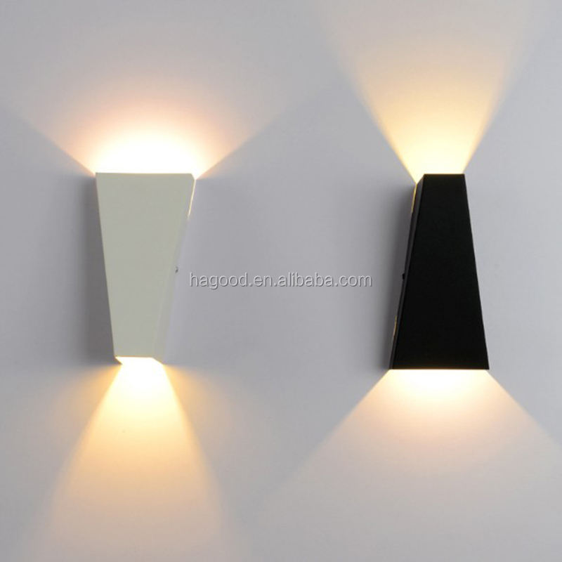 Caractéristiques d'éclairage haut et bas Applique murale à LED Applique géométrique à double tête pour chambre à coucher Éclairage à la maison Luminaire Escalier LED Wandlamp