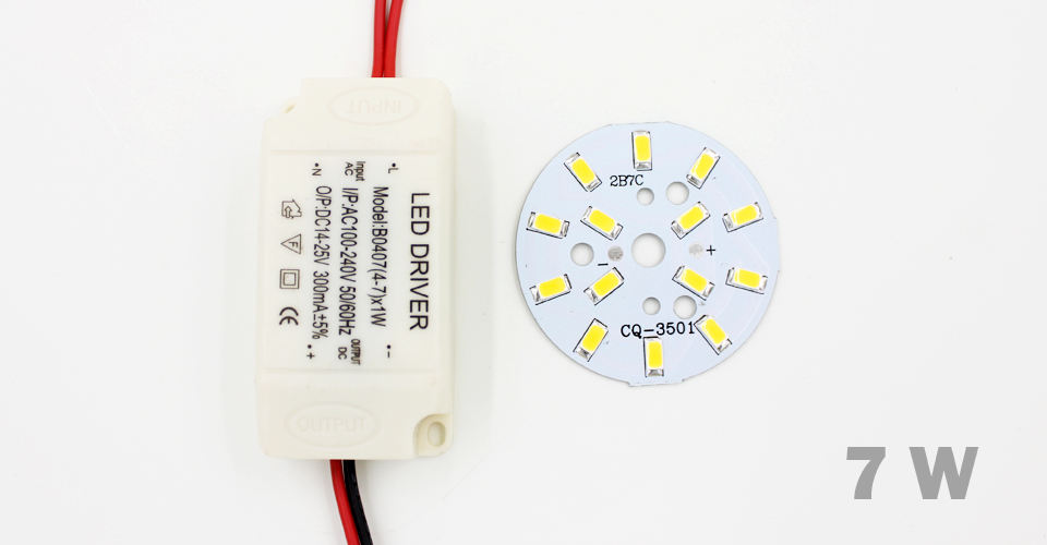 3W 5W 7W 9W 12W 15W 18W 24W SMD5730 Leuchtdiodenchip + Kunststoffgehäuse LED-Treiber-Netzteil für LED-Deckenleuchte