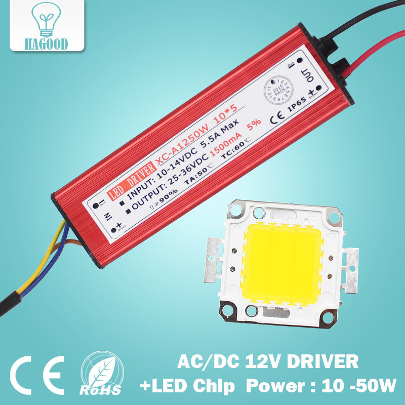 10 W, 20 W, 30 W, 50 W Hochleistungs-LED-Flutlicht, COB-Chip + AC/DC 12 V Eingang, LED-Flutlicht-Stromversorgung, LED-Treiber