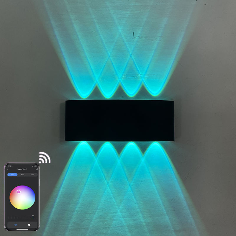 2023 Tuya APP Smart home WiFi APP controlada 85-265V RGBW IP65 aluminio impermeable led lámpara de jardín led inteligente al aire libre arriba y abajo