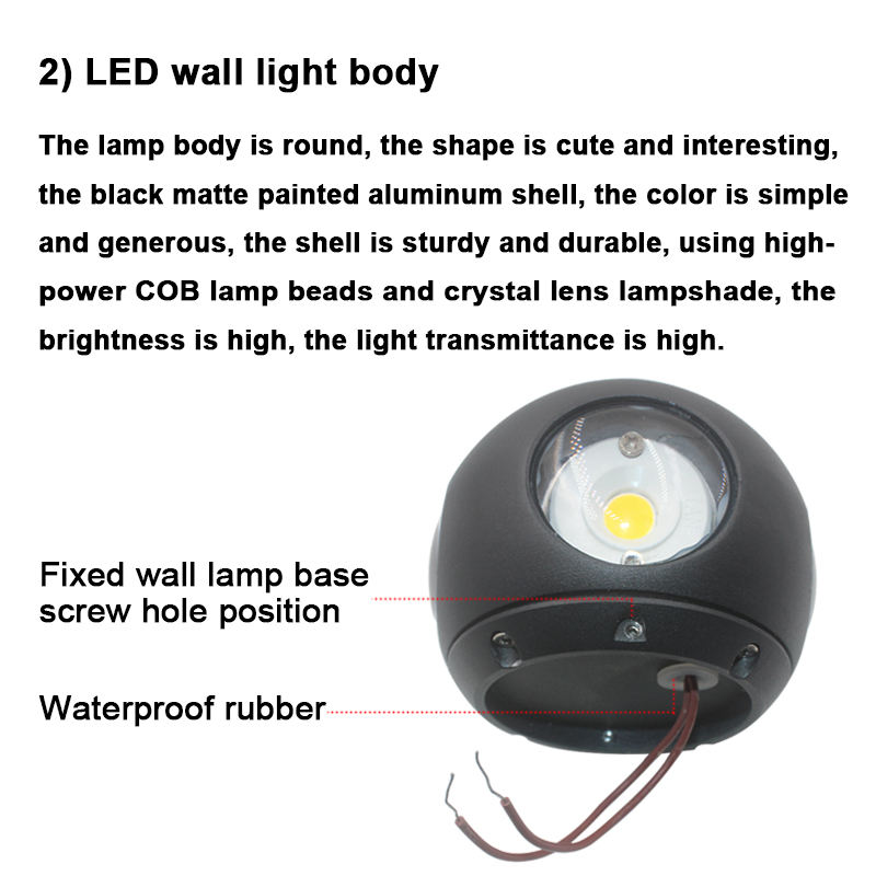 4W Kleine NEUE Ankunfts-Kugelleuchten für den Außenbereich, mehrfarbige Lichter, Außenwandleuchten, Leuchte, LED-Wandleuchte, LED-Wandleuchten
